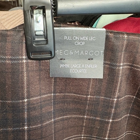 Margot Chocolate Plaid Wide Leg Pants - Picture 4 of 7